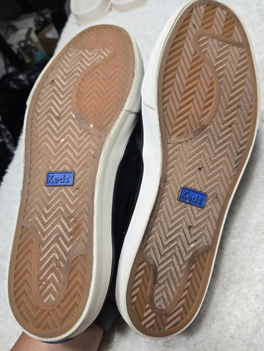 Keds Women's Softerra Black Microfleece Slip Ons Size 8